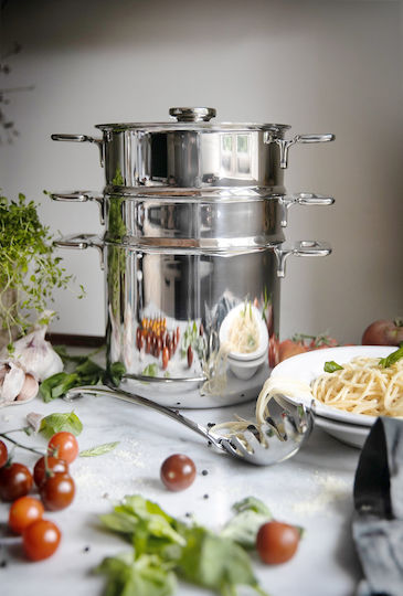 Robert Welch Deep Pasta Spoon Colander Stainless Steel 31.2cm