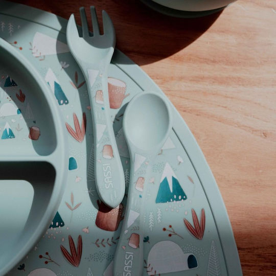 Sassi Junior Baby Set with Fork made of Silicone 2pcs