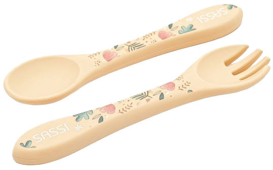 Sassi Junior Baby Set with Fork made of Silicone 2pcs