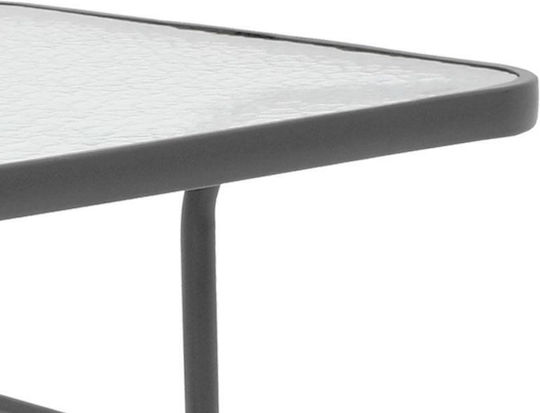028 Outdoor Dinner Metal Table Gray 120x60x72cm