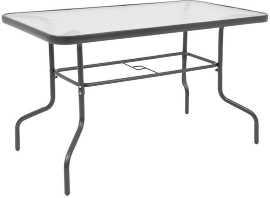 028 Outdoor Dinner Metal Table Gray 120x60x72cm