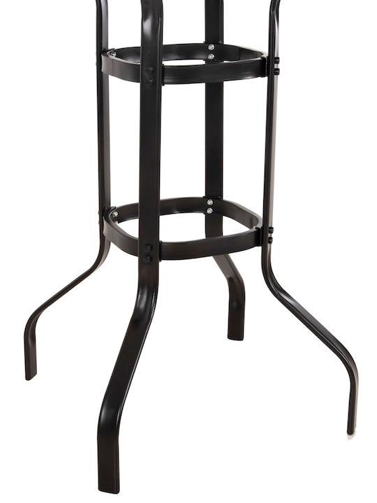 Figgy Outdoor Bar Free Standing Metal Table Black 60x60xcm