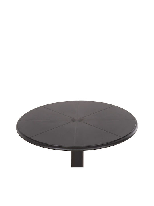 Terrin Outdoor Dinner Free Standing Polypropylene Table Black 60x60x75cm