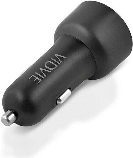 Vidvie Încărcător Auto Cu Mufă De Brichetă 27W Cu Porturi 1xUSB-A 1xType-C Culoare Gri