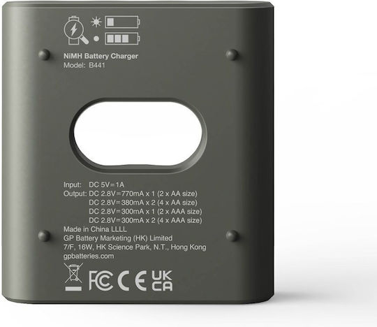 GP Batteries ReCyko USB Charger 4 Batteries Ni-MH Size AA/AAA Set with 4 Batteries