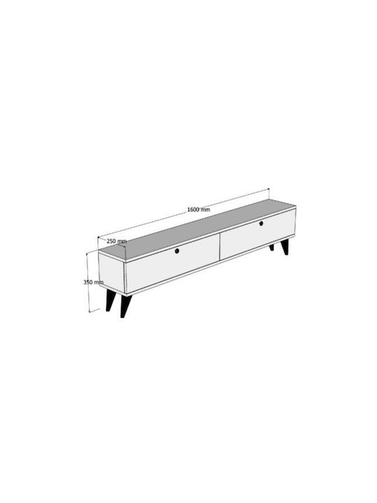 Έπιπλο Τηλεόρασης Paris Travertine Μ160xΠ25xΥ35cm