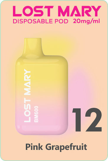 Lost Mary Einweg-E-Zigarette 600 Einweg-E-Zigaretten Pink Grapefruit 2ml 20mg Rosa