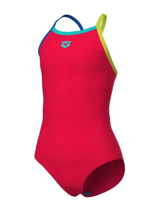 Arena Back Solid Kids Swimwear One-Piece Red