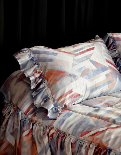 Decotelia Set Coverlet Queen Size Grey-blue 220x240cm 3pcs