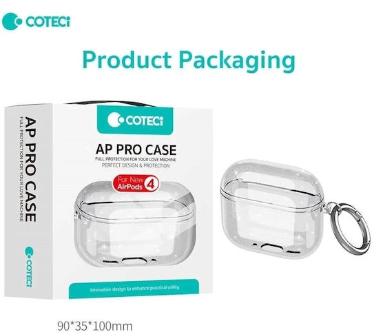 Coteci Ms-018 Θήκη Σιλικόνης με Γάντζο σε Μπλε χρώμα για Apple AirPods 4
