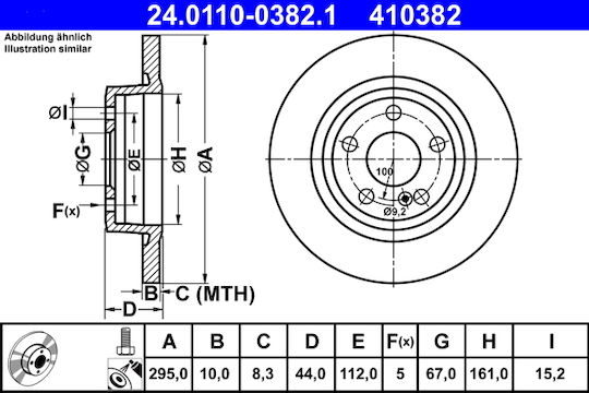 Disc de frână Mercedes-benz A-class W176 Ate 24011003821