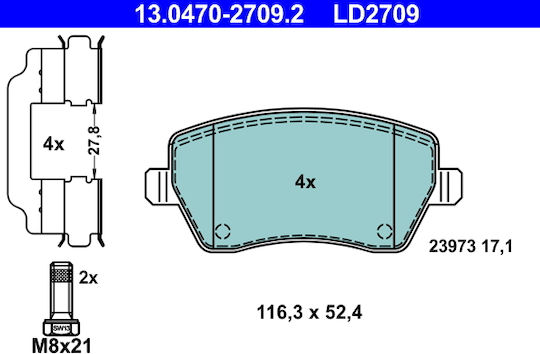 Dacia Dokker Ate 13047027092 Brake Pads