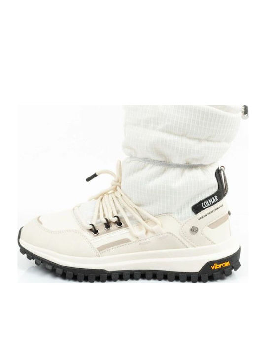 Warmer Leder Damenstiefel mit Gummizug Weiß