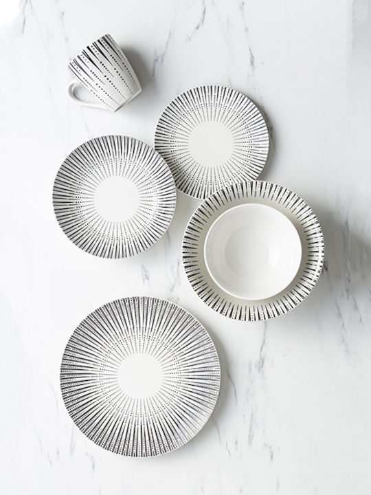 Nava Plate Desert made of Porcelain White with Diameter 19cm