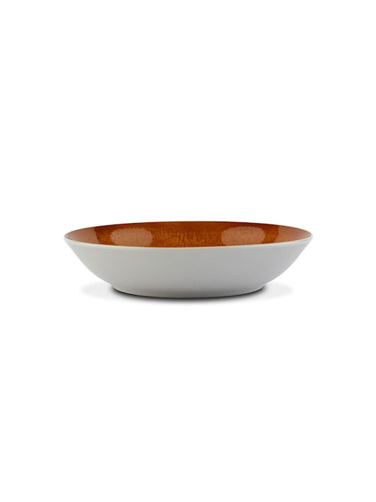 Nava Plate Soup made of Porcelain Brown with Diameter 20cm