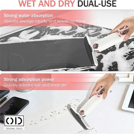 Hand Mop Automatic Liquid Self-stopping System Cleaning Windows Furniture Multisurfaces Removes Water Dust Hair Dirt 2 Sponges Included In Package Origin