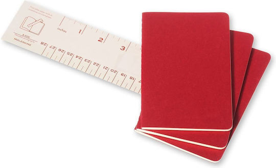 Moleskine Cahier Сет 3 Тетрадки На райета Червен
