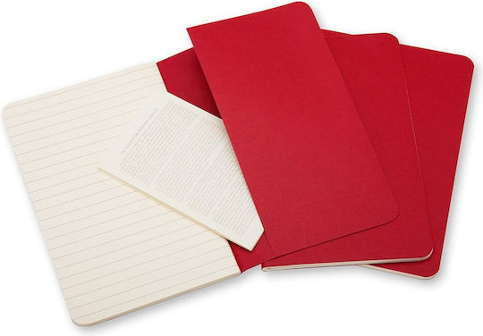 Moleskine Cahier Сет 3 Тетрадки На райета Червен