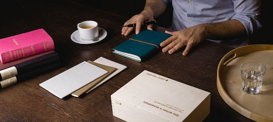 Paper Republic Комплект от петролносин дневник от естествена кожа Paper Republic Writers Essentials XL 9120055461166