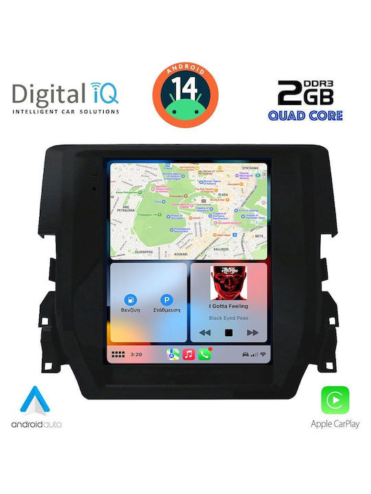 Digital IQ Car Audio System for Honda Civic 2016 (Bluetooth/USB/AUX/WiFi/GPS/Apple-Carplay/Android-Auto) with Touch Screen 9.7"