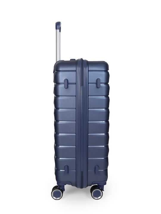 Newcom Cabin Hard Blue Suitcase With 4 Wheels Height 56cm