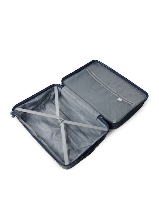 Newcom Cabin Hard Blue Suitcase With 4 Wheels Height 56cm
