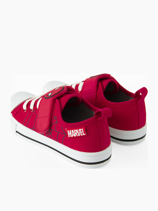 Spiderman Kids Sneakers with Scratch Red