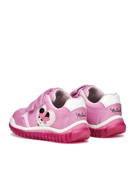 B Lightyloo Încălțăminte sport Joasa pentru copii Anatomici cu scai și lumini Roz