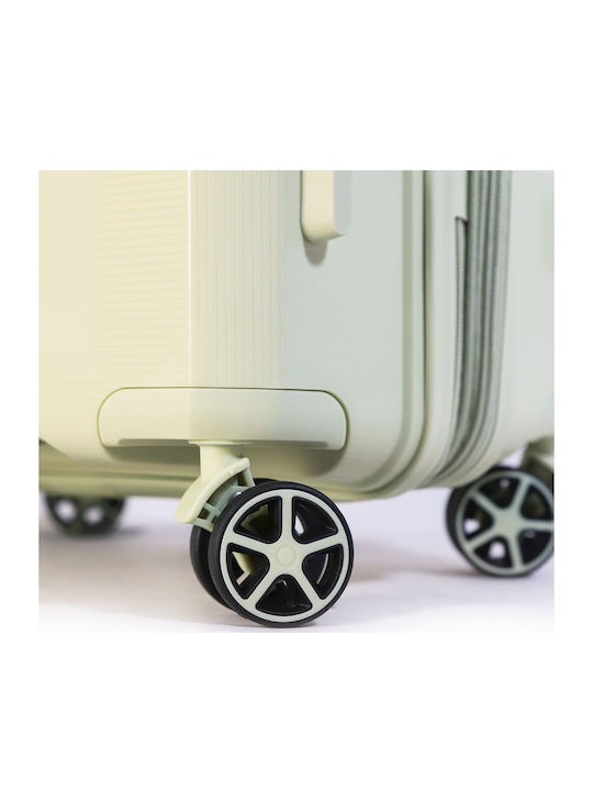 Newcom Medium Travel Suitcase Hard Green with 4 Wheels Height 66cm N1595/60