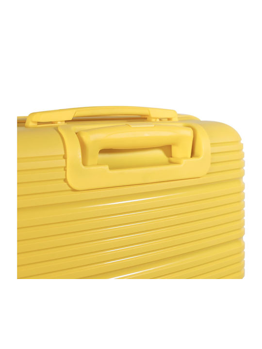 Newcom Medium Travel Suitcase Hard Yellow with 4 Wheels Height 64cm N1594/60