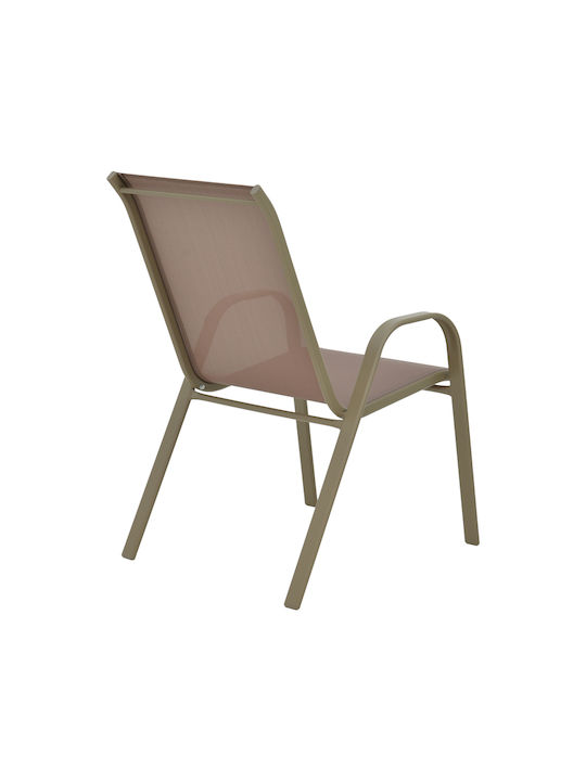 Scaun De Exterior Metalic Calan Șampanie 55x75x90 Cm