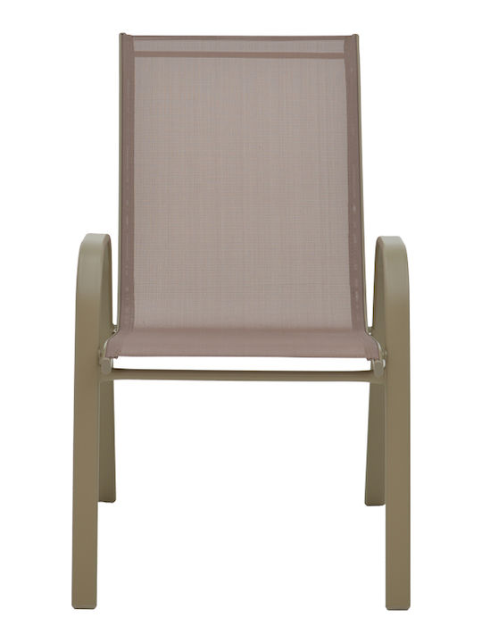 Scaun De Exterior Metalic Calan Șampanie 55x75x90 Cm