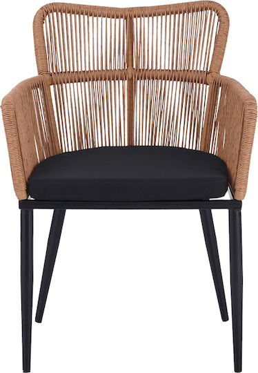 Outdoor Armchair Rattan Naoki Natural Shade with Cushion 59x62.5x78cm