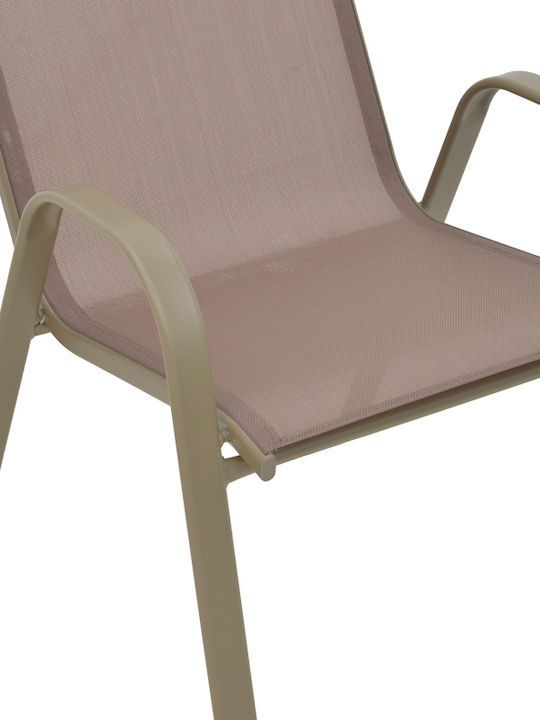 Scaun De Exterior Metalic Calan Șampanie 55x75x90 Cm