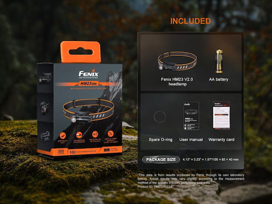 Fenix Φακός Κεφαλής LED IP68 με Μέγιστη Φωτεινότητα 300lm Hm23