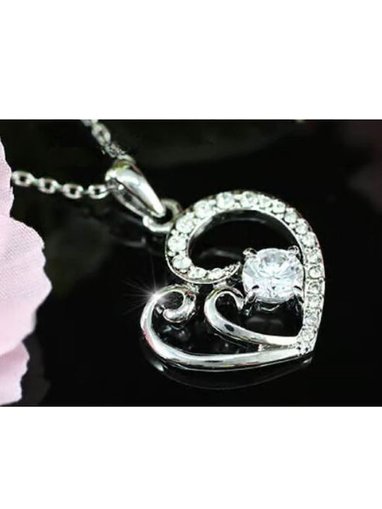 Herzförmige Halskette mit Kristallen auf halber Seite 18 Karat Darcy Halskette Größe 16,5" 42 cm Anhänger 2,2 cm x 2 cm Herzförmige Halskette mit Kristallen auf halber Seite 18 Karat Darcy Halskette Größe 16,5" 42 cm Anhänger 2,2 cm x 2 cm