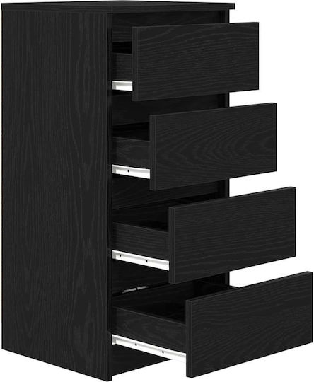 Sertar De Birou Din Lemn Negru 37.5x35x76cm