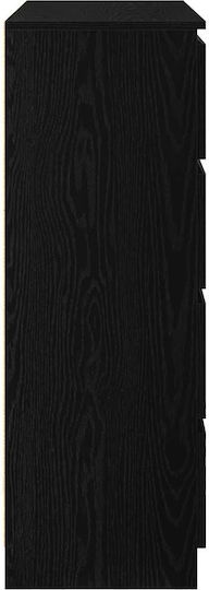 Office Storage Chipboard Drawer Black Velvet-Black Metal L100xW35xH99cm