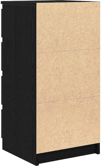Sertar De Birou Din Lemn Negru 37.5x35x76cm