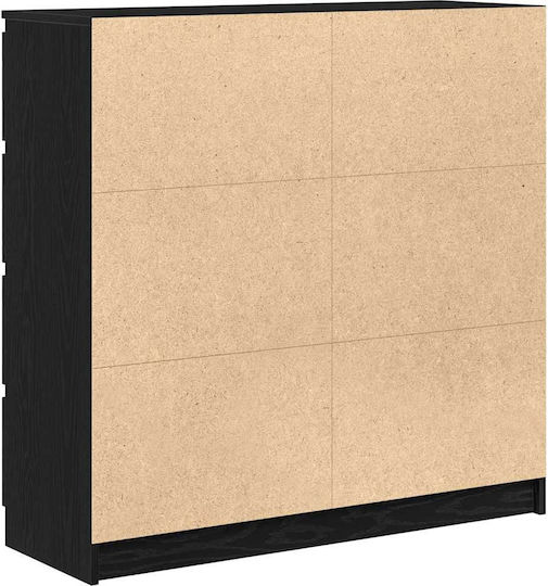 Office Storage Chipboard Drawer Black Velvet-Black Metal L100xW35xH99cm