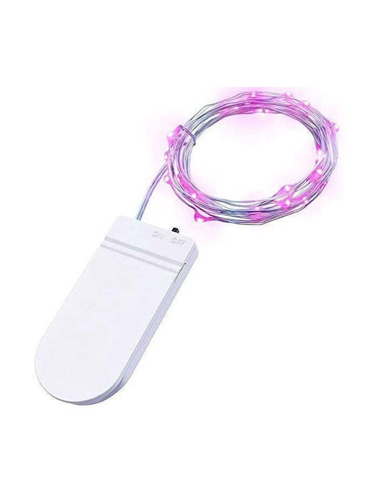 50 Λαμπάκια LED 5μ. Ροζ σε Σειρά