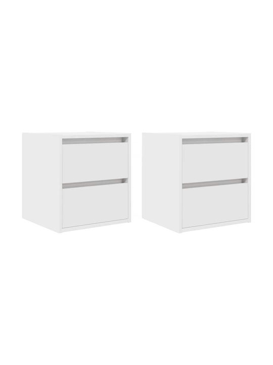 Vidaxl Wall-Mounted Bedside Tables 2 Pieces White 38x34x40cm White