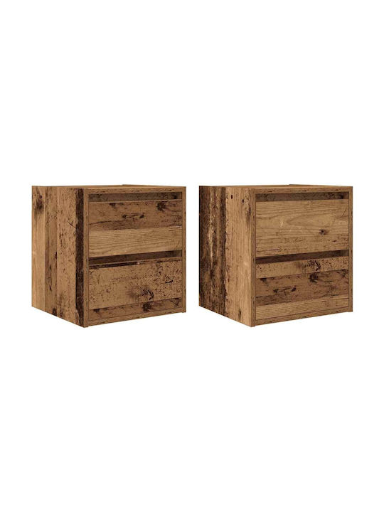 Vidaxl Bedside Tables 2 pcs Wall-Mounted Old Wood Look 38x34x40cm Brown