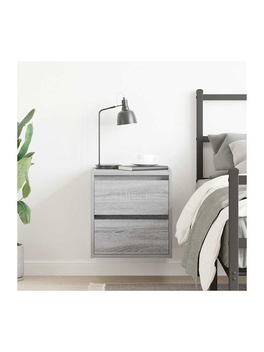 Vidaxl Κομοδίνα Επιτοίχια Γκρι Sonoma 38x34x40cm 1 Τεμ Γκρι