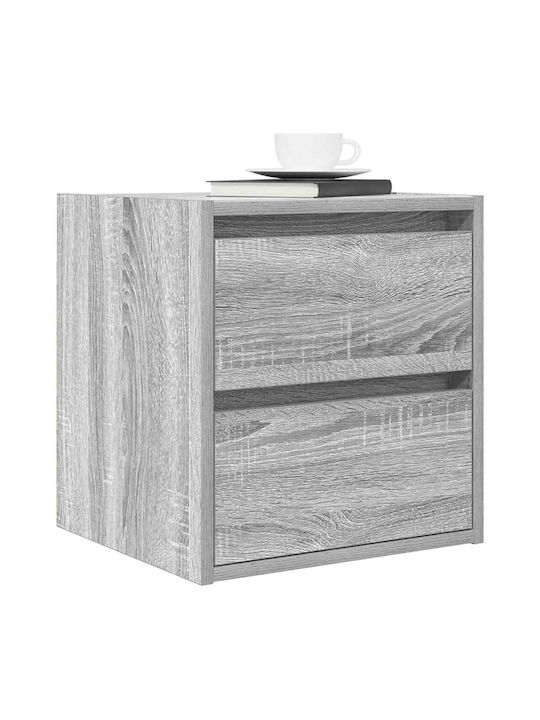 Vidaxl Κομοδίνα Επιτοίχια Γκρι Sonoma 38x34x40cm 1 Τεμ Γκρι