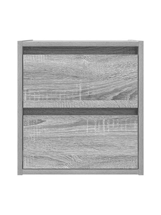 Vidaxl Κομοδίνα Επιτοίχια Γκρι Sonoma 38x34x40cm 1 Τεμ Γκρι
