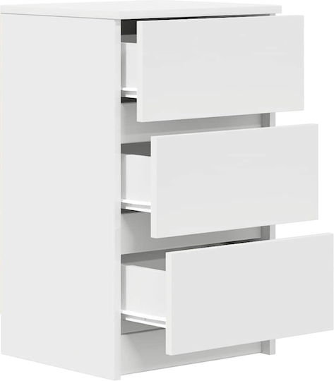 Vidaxl Nachttische 3 Schubladen 2 Stk Weiß 39x35x65cm Weiß
