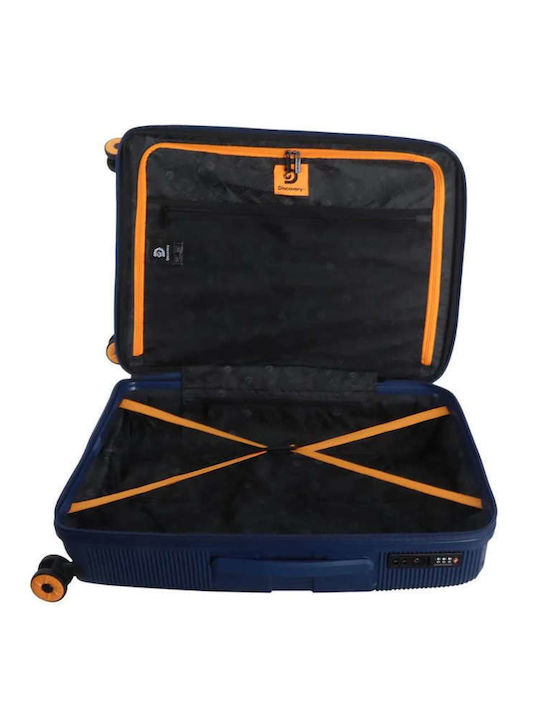 Discovery Mittlerer Reisekoffer Hartschalen Blau mit 4 Räder Höhe 65cm