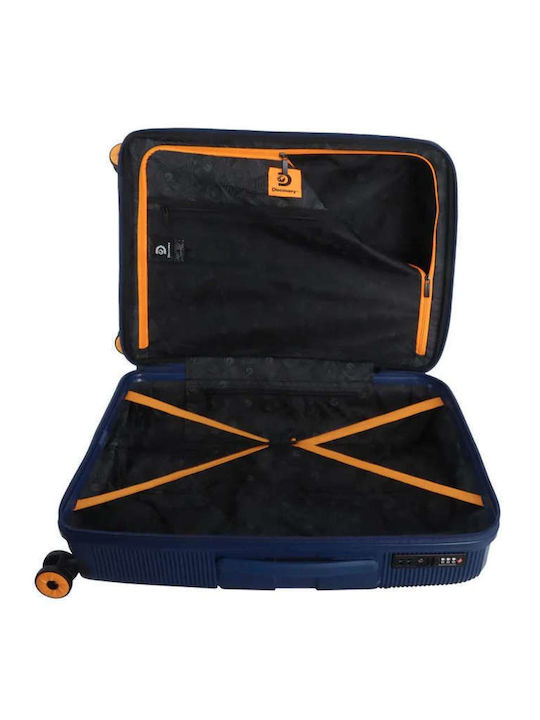 Discovery Mittlerer Reisekoffer Hartschalen Blau mit 4 Räder Höhe 65cm