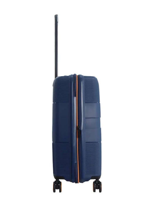 Discovery Mittlerer Reisekoffer Hartschalen Blau mit 4 Räder Höhe 65cm